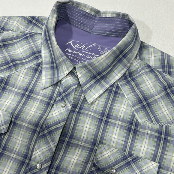 Kuhl Women Multicolor Short Sleeve Pearl Snap Plaid Check Western Shirt Size XL - Picture 1 of 6